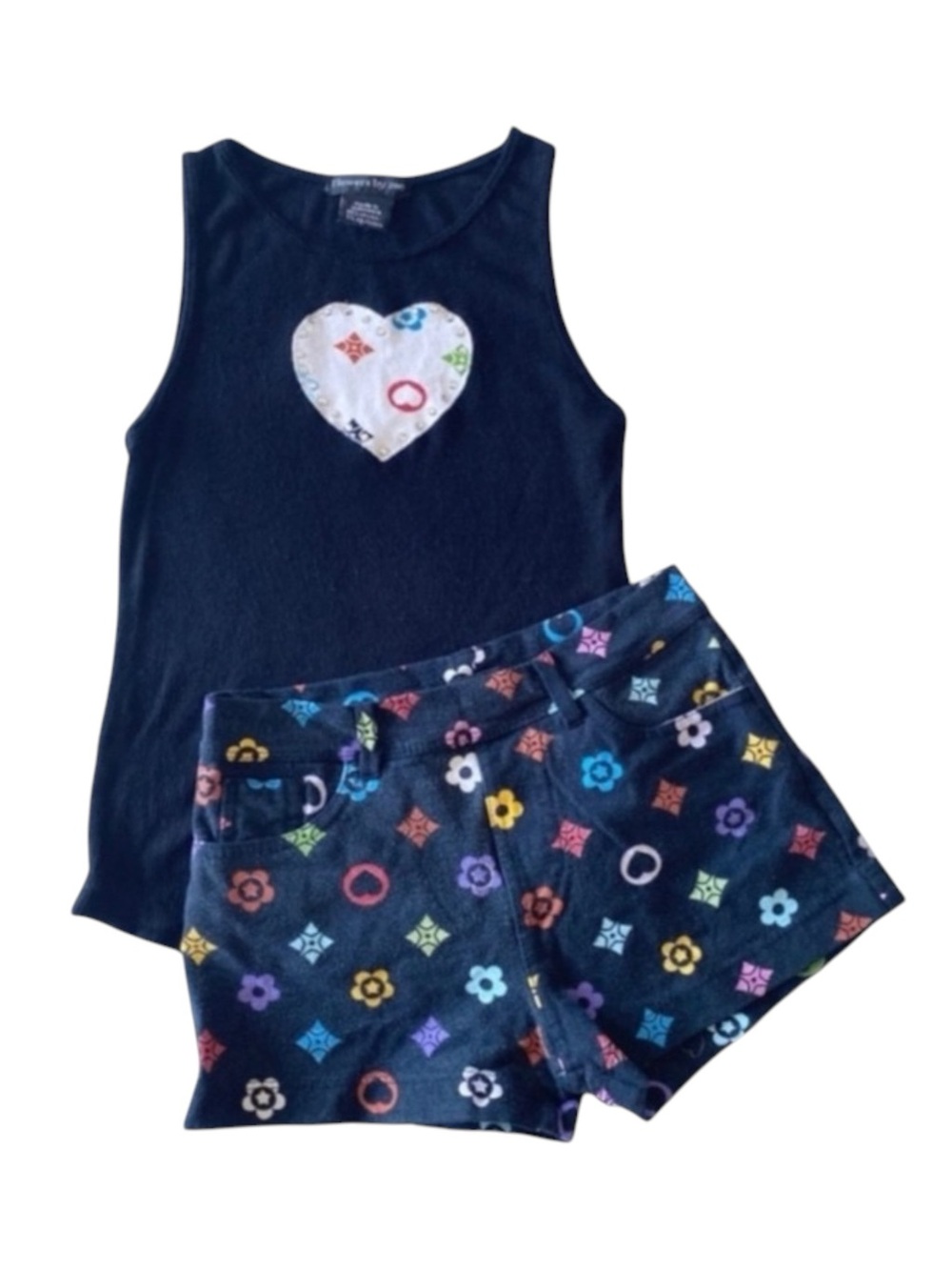 Flowers by Zoe ꕥ Handbag Patch Crystal Embellish Top ꕥ Black Colorful Print ꕥ 5 - Picture 10 of 16